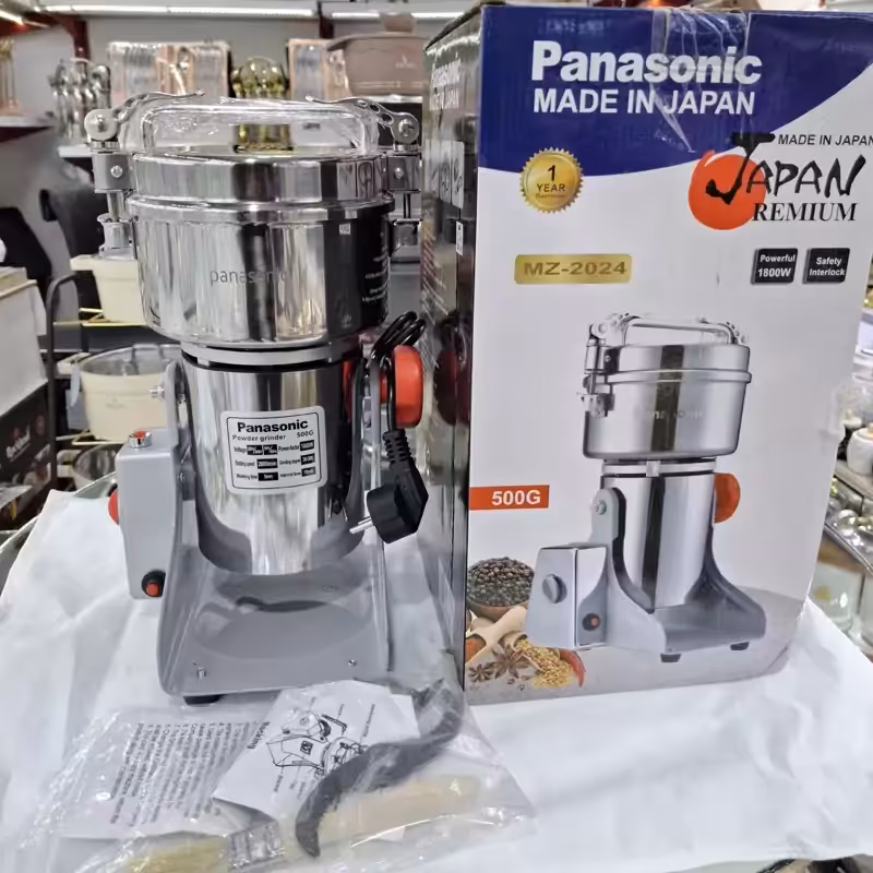 آسیاب صنعتی پاناسونیک 500 گرمی نیم کیلویی مخزن بزرگ گهواره ای 6تیغه اره ای فولادی 1800 وات گهواره ای (فروش ویژه)