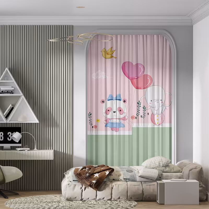 پرده پانچی کودک سایز 140 در 280 جنس هازان کد 016