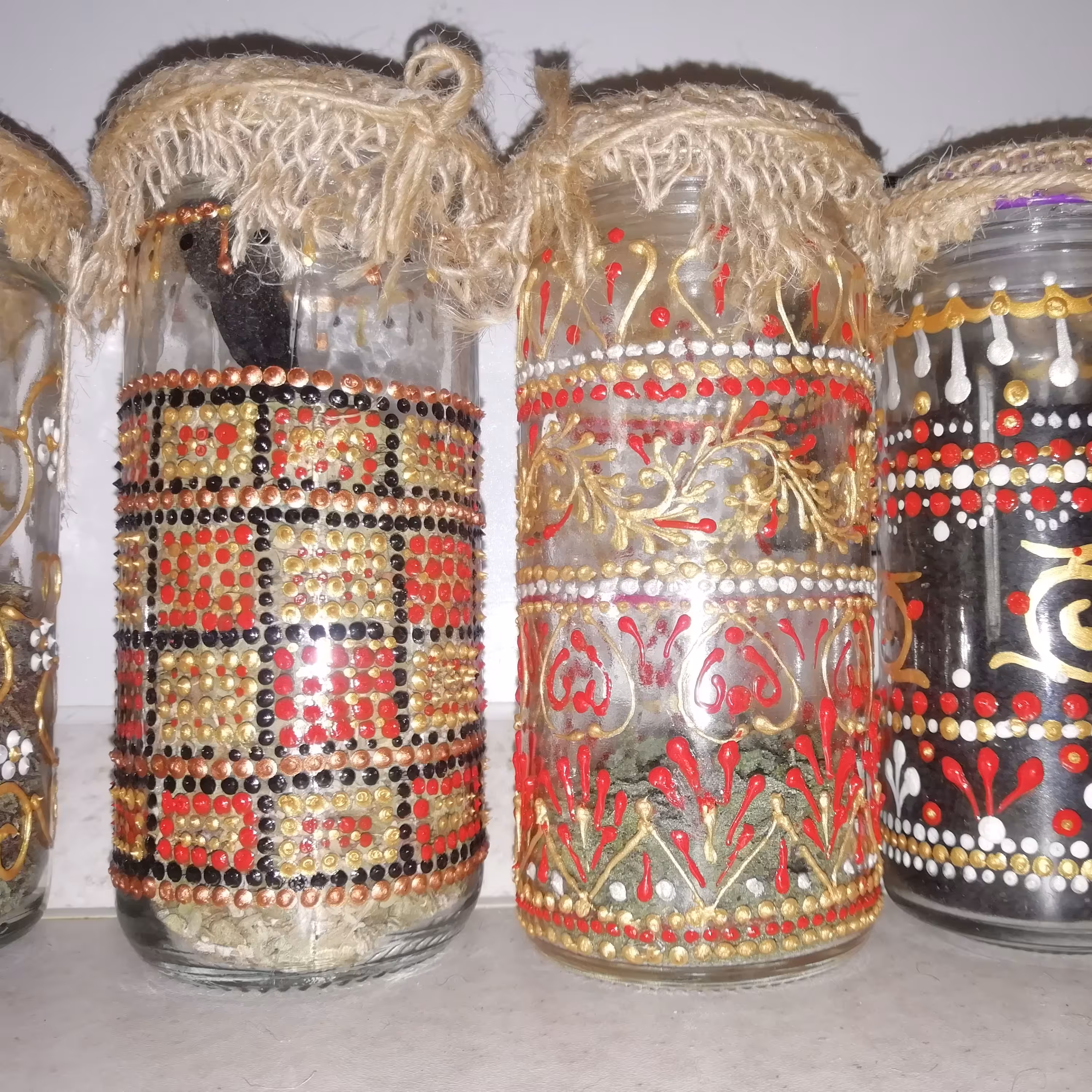 بسته 3تایی بانکه شیشه هنر  نقطه کوبی 