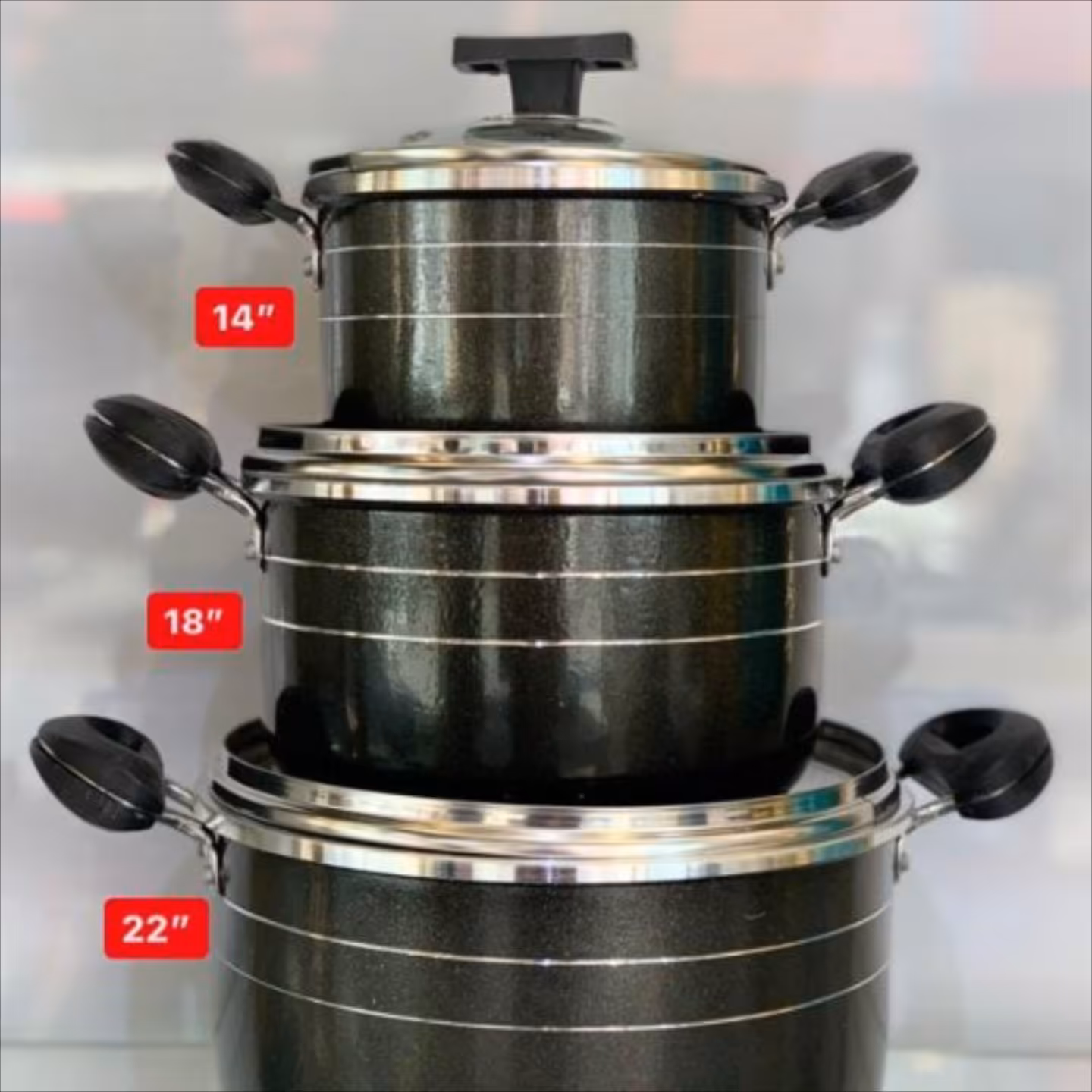 سرویس قابلمه 6 پارچه گرانیتی  داخل زنبوری بدون جعبه