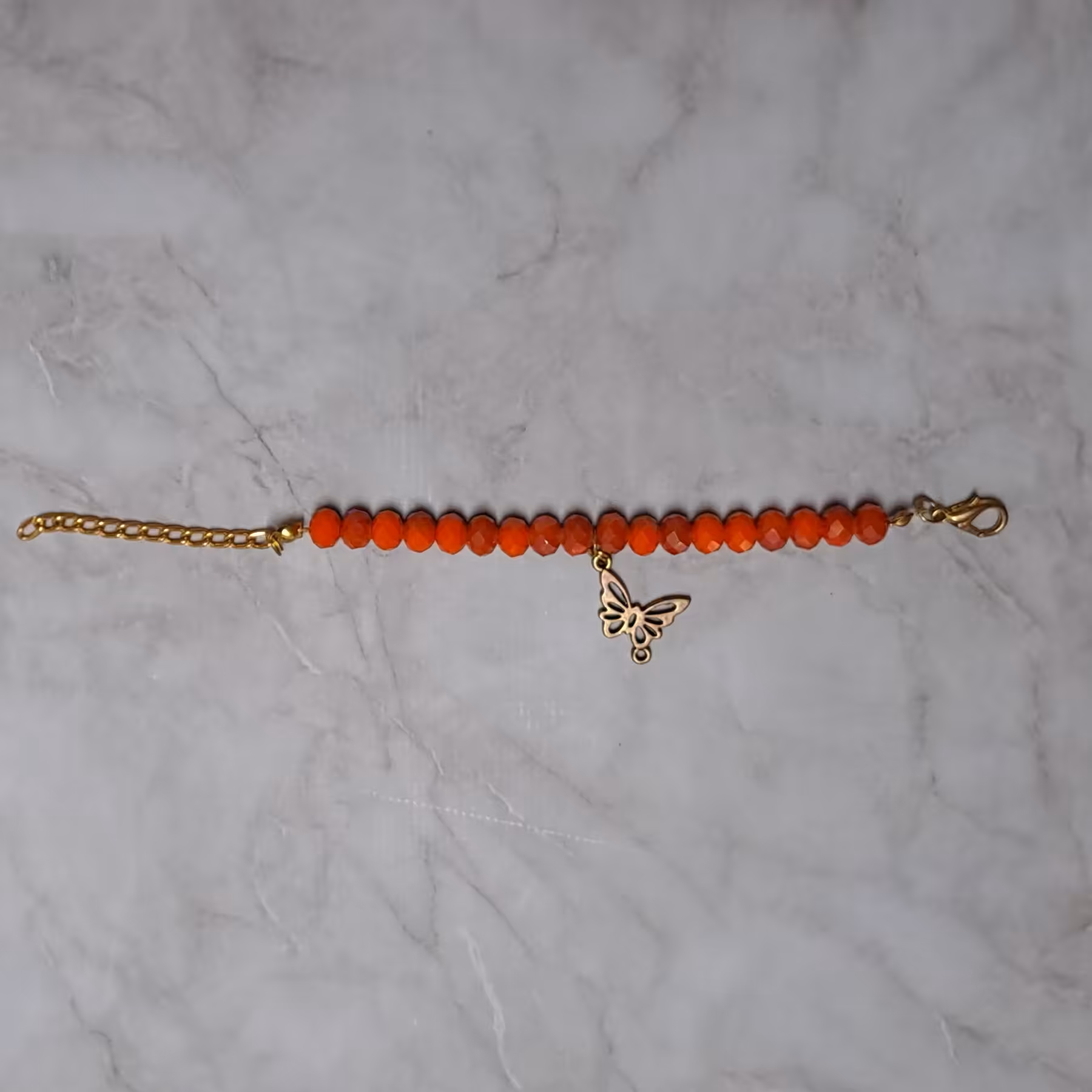 دستبند مهره ای نارنجی