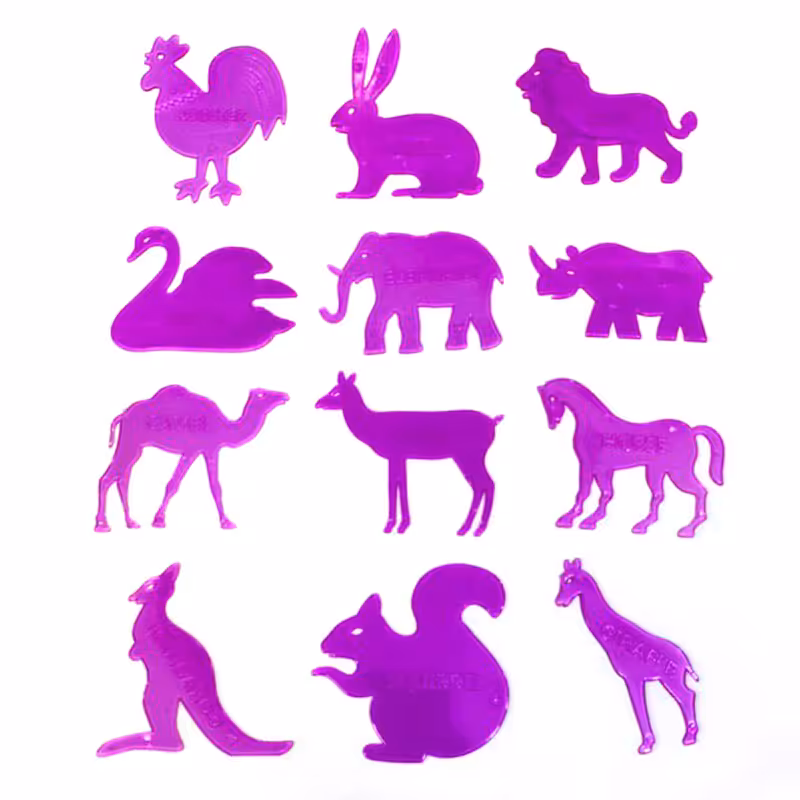 خرید شابلون حیوانات پارس رسام مجموعه 12 عددی