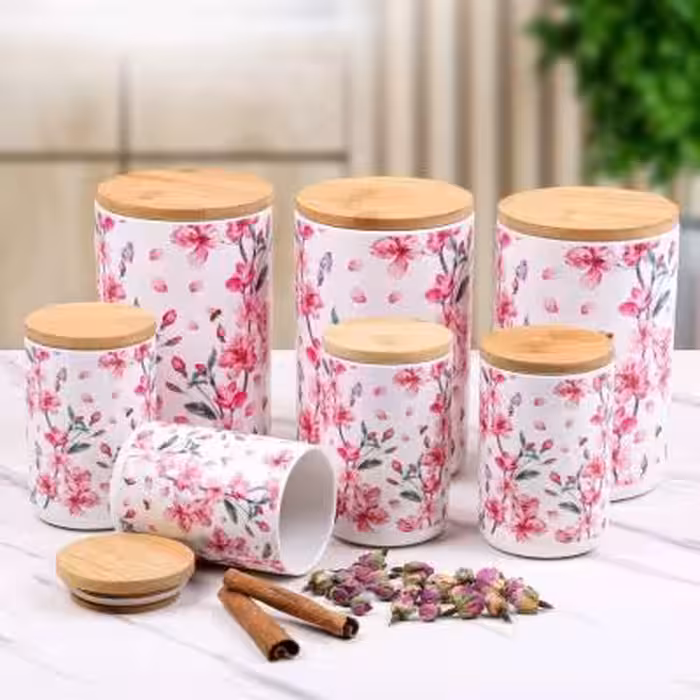 پاسماوری گلدار سرامیکی 7 پارچه