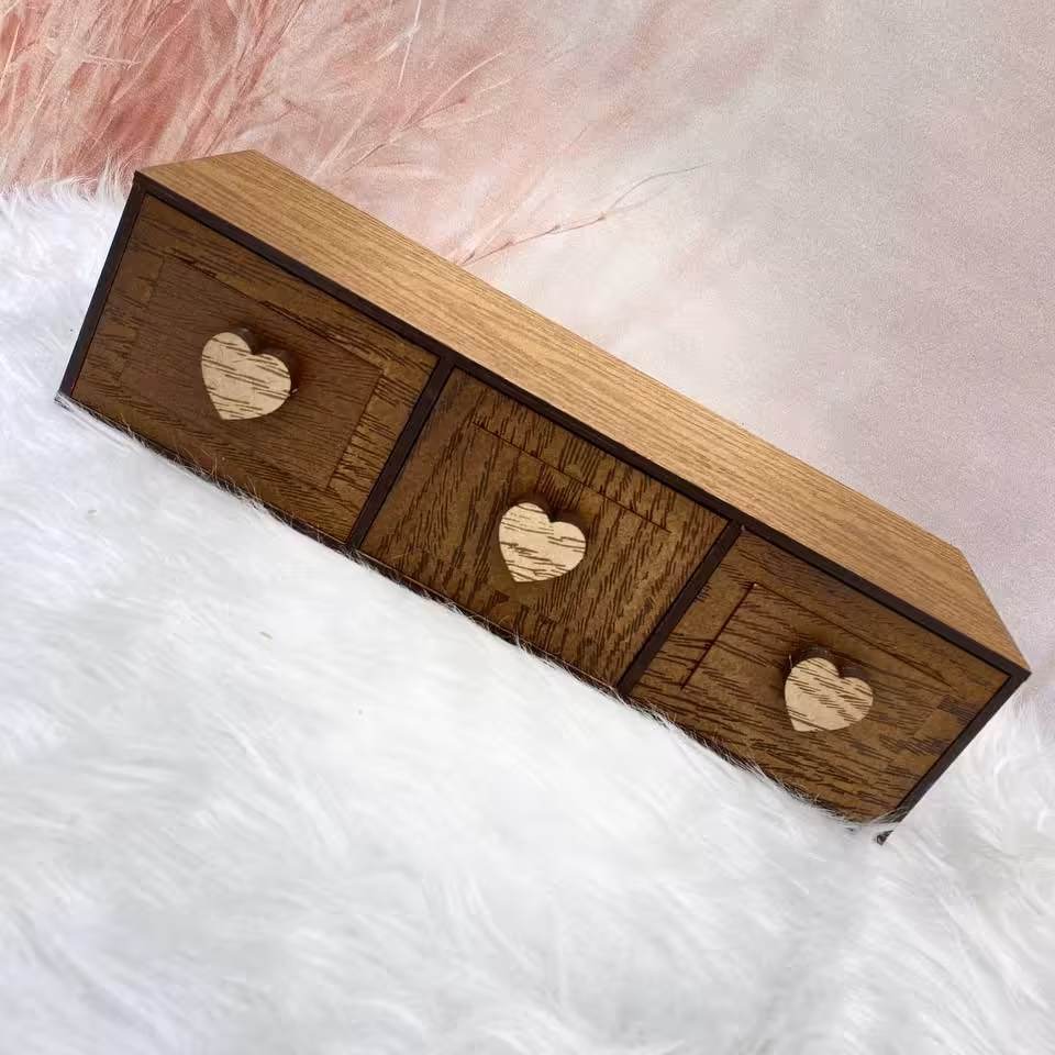 فایل 3 کشو باکس سه کشو قهوه ای  