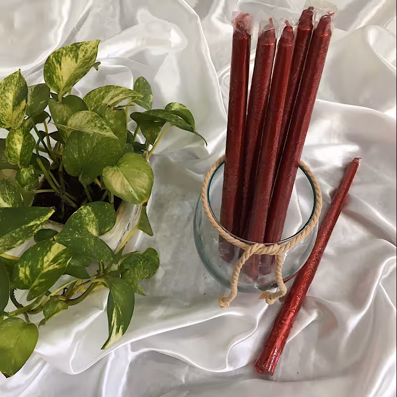 شمع قلمی شاین دار قرمز