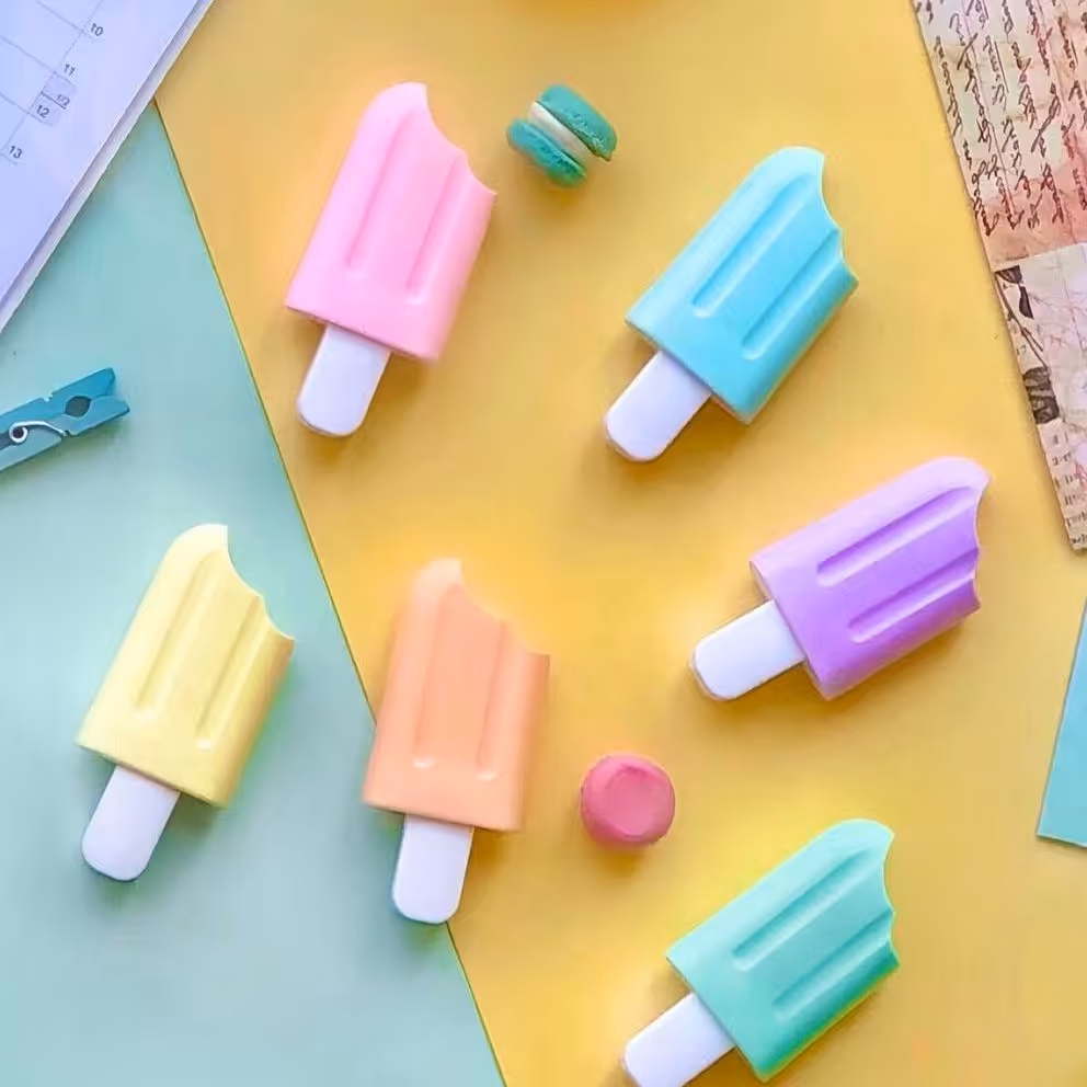 هایلایتر  فانتزی طرح بستنی (ماژیک علامت گذار مدل بستنی) بسته 6 عددی