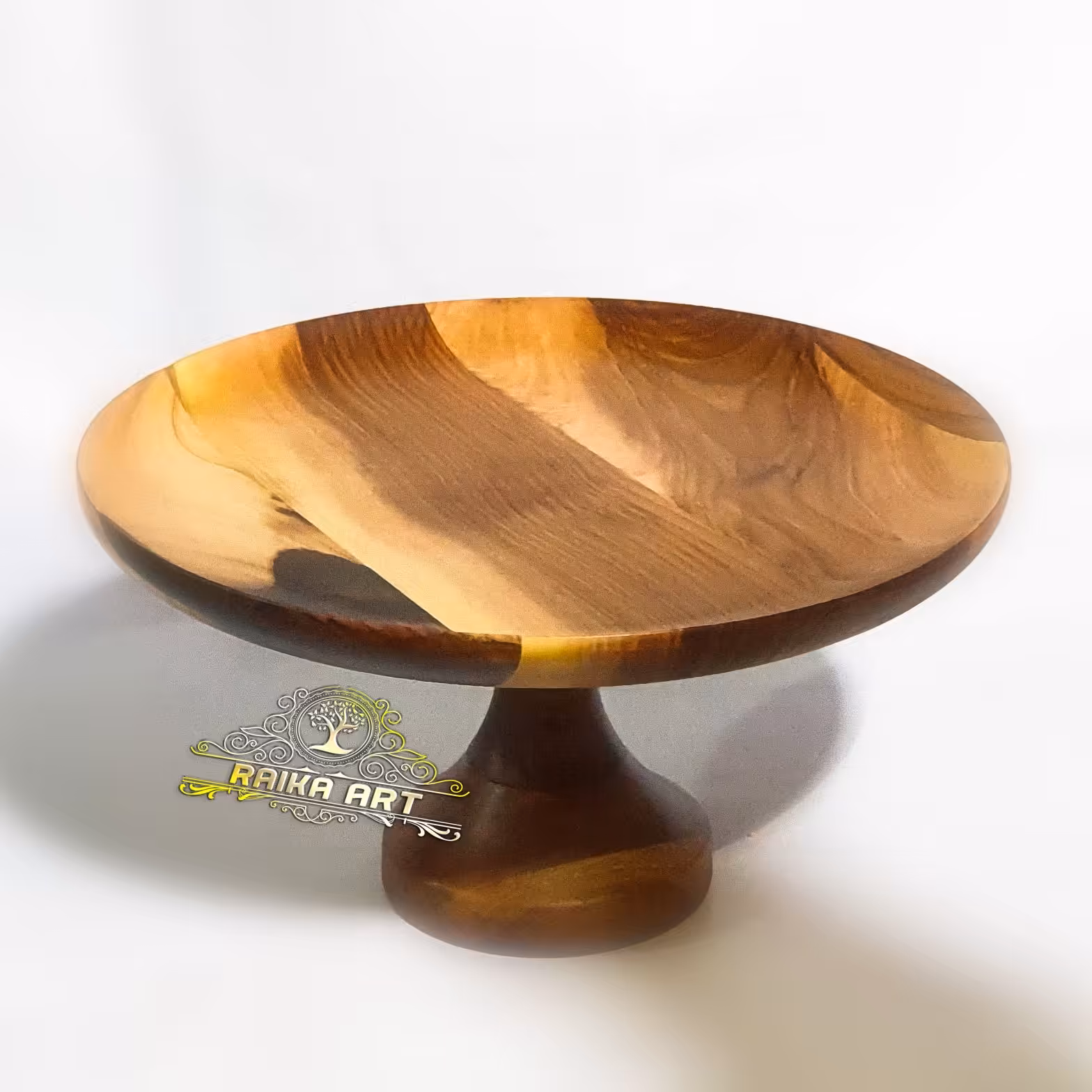 شیرینی خوری چوبی پایه دار رنگ روشن و زیبا