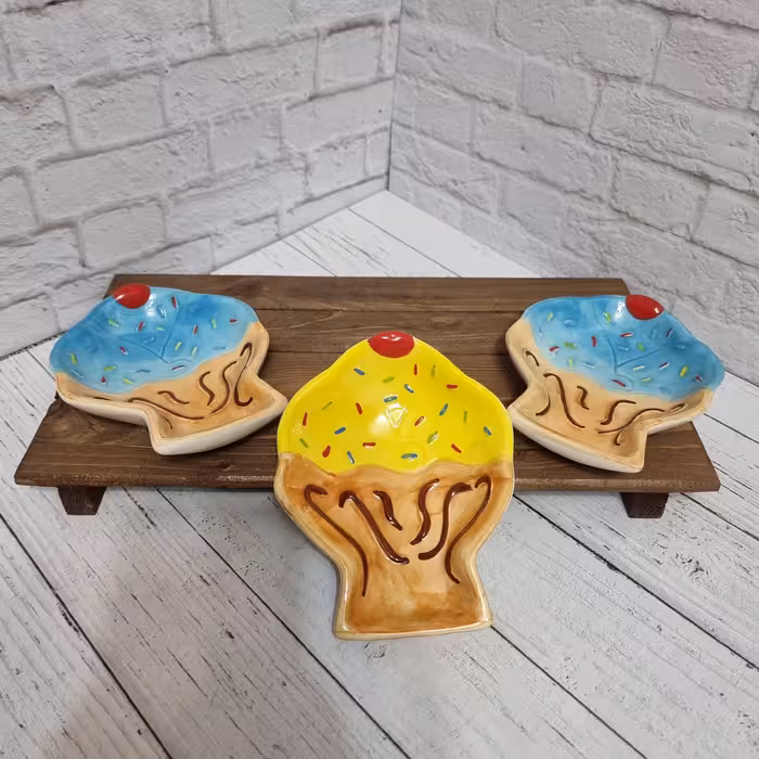 بستنی خوری سرامیکی مدل ظرفی