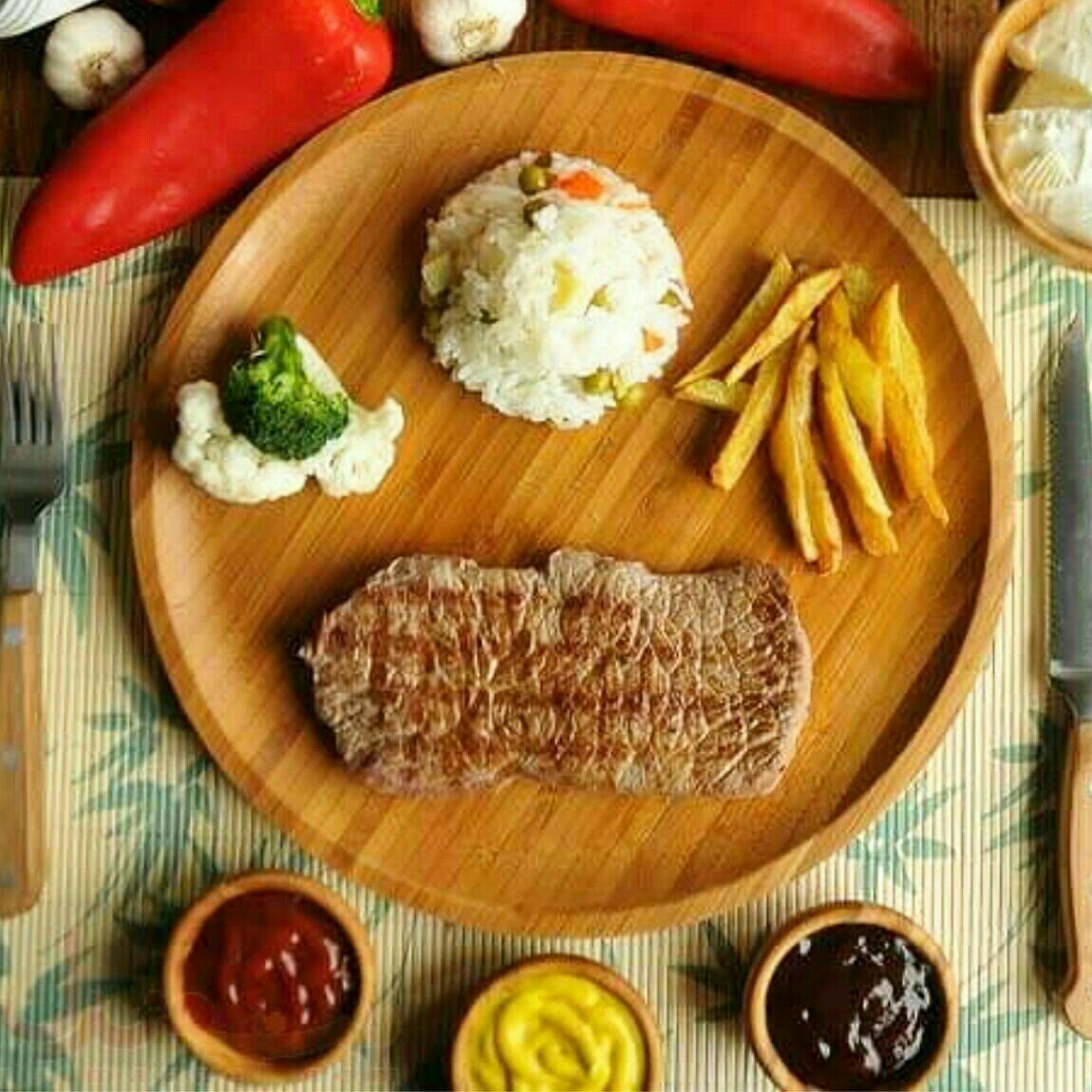 بشقاب گرد 3سایز بامبو