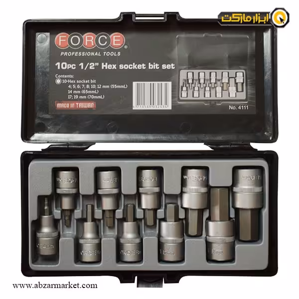 ست آلن بکسی شش گوش فورس 10 پارچه 1/2 اینچ مدل 4111