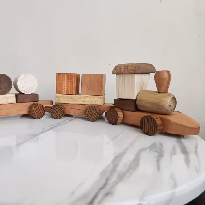 قطار چوبی جنگلی با روکش روغن گیاهی تایید اروپا طول 50 سانت