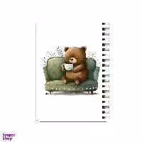 دفترچه یادداشت 80 برگ بامبیلیپ مدل چوبی طرح خرس و کاناپه کد 8637432