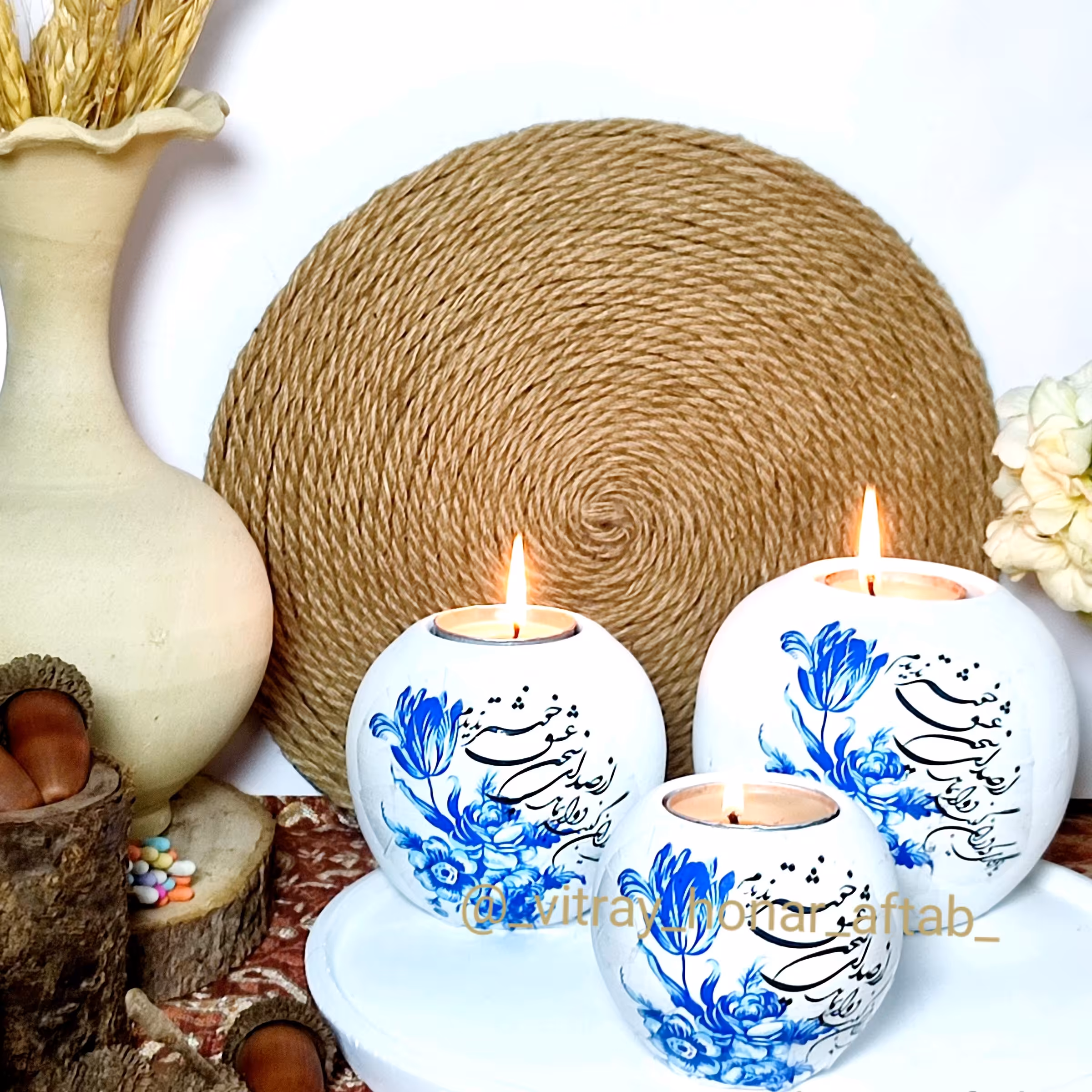 جاشمعی وارمرقلم آبی سه تیکه 