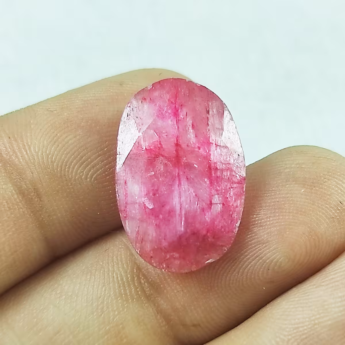 سنگ یاقوت سرخ طبیعی مدل بیضی کد 11590895