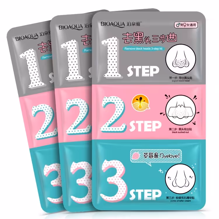 ماسک بینی 3 مرحله ای بیوآکوا رفع جوش های سر سیاه - BIOAQUA
