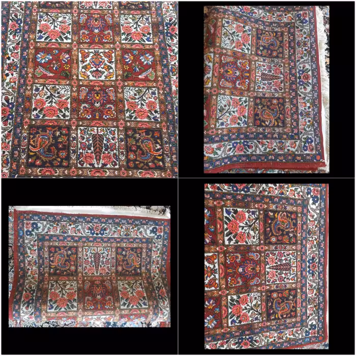 قالی  دستبافت خشتی چهارمحال شهرکرداندازه یک متر  وپنج در یک مترونیم نوبافت مناسب جهیزیه  بهترین مصالح