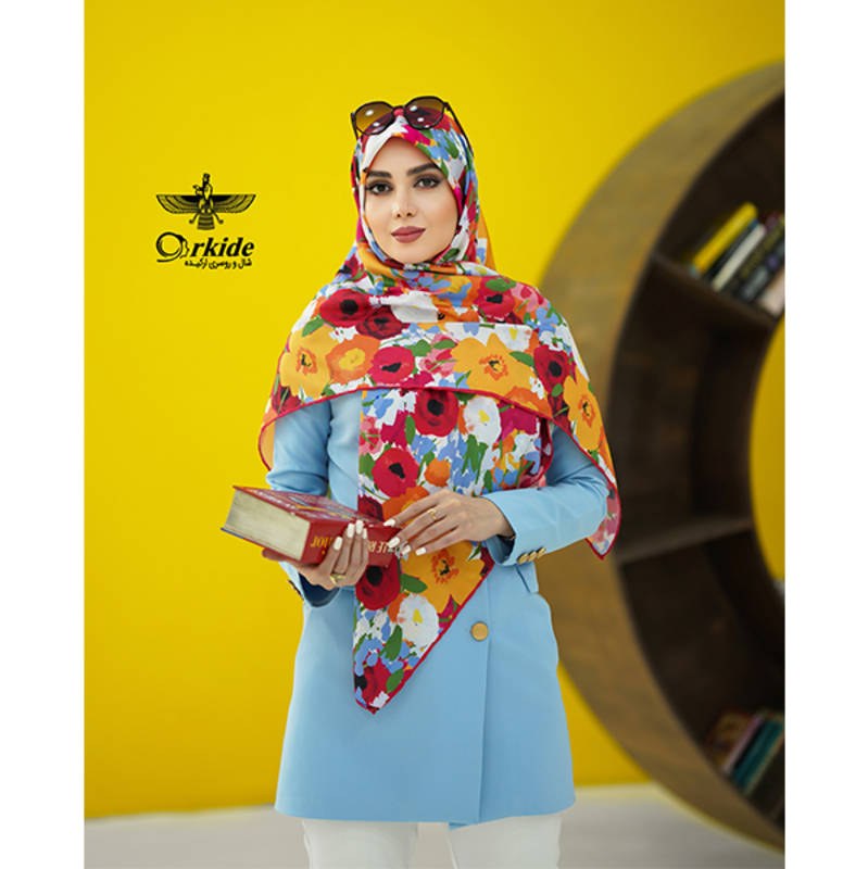 روسری نخ ابریشم گارزا قواره 130 سانت کد GK122539