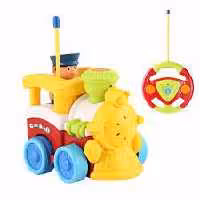 اسباب بازی قطار کنترلی موزیکال حرکتی با کیفیت عالی و بسته بندی کادویی  cartoon train