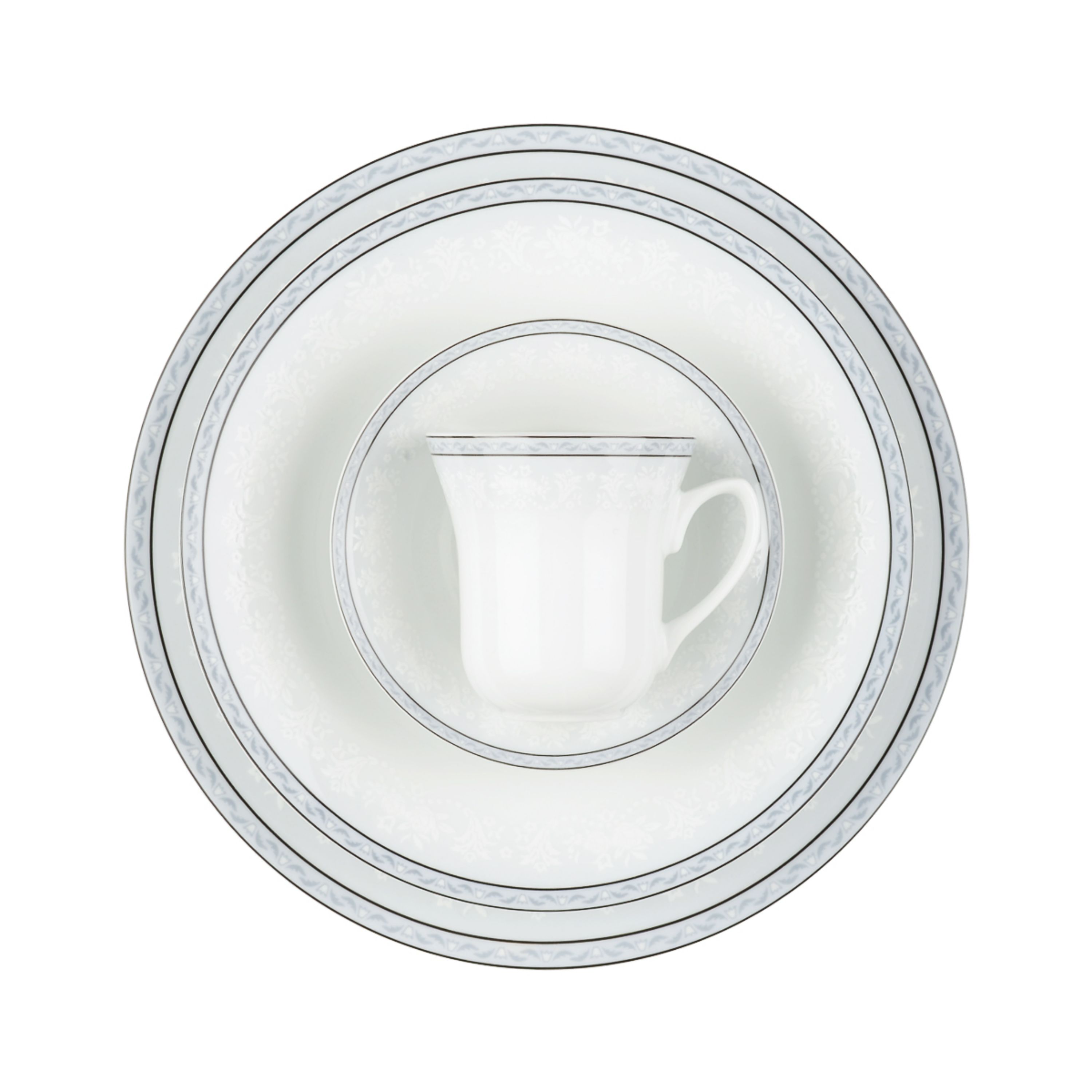 سرویس چینی زرین 12 نفره 108 پارچه وایت رز درجه عالی