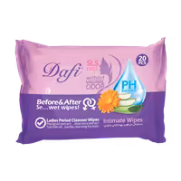 دستمال مرطوب بهداشتی بانوان دافی بسته 20 عددی