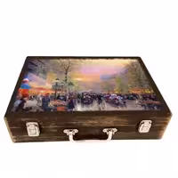 جعبه چوبی مدل چمدان بزرگ طرح پاریس رویایی10    