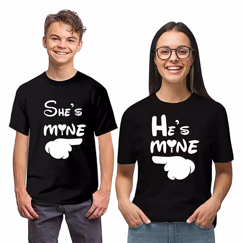 تیشرت ولنتاین فشن لاین valen 4 دو عددی | مشکی/سفید