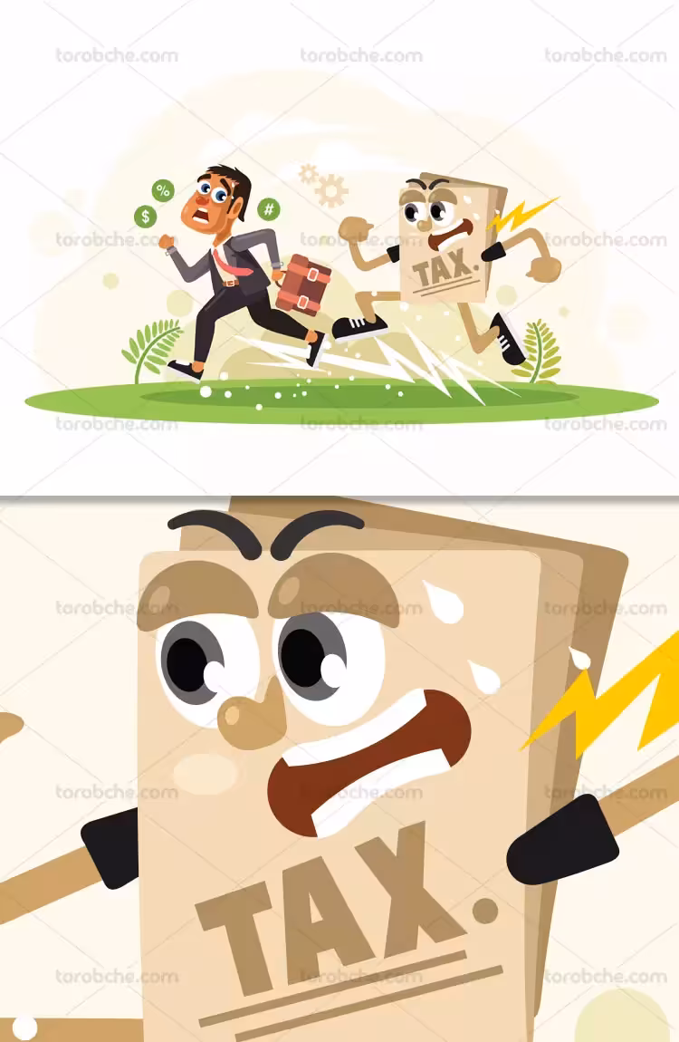 طرح مفهومی فرار مالیاتی | گرافیک با طعم تربچه
