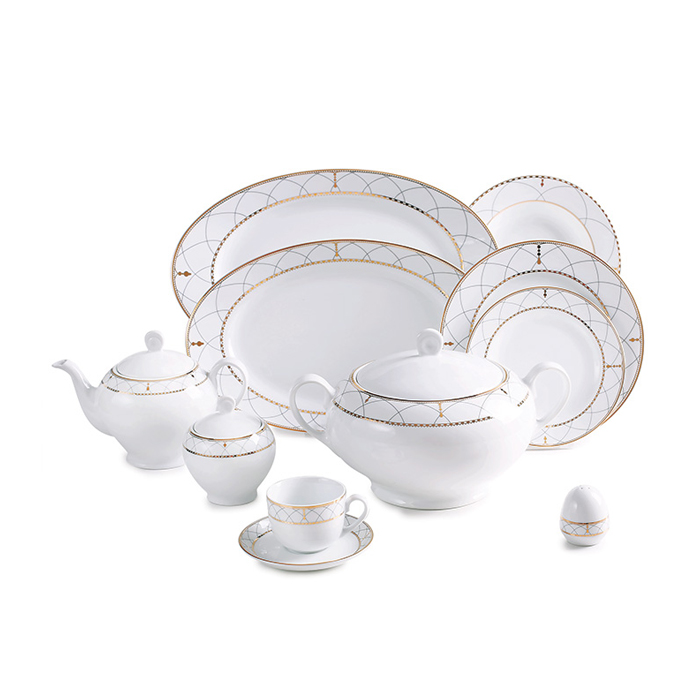 سرویس چینی زرین 12 نفره کامل روما (102 پارچه)