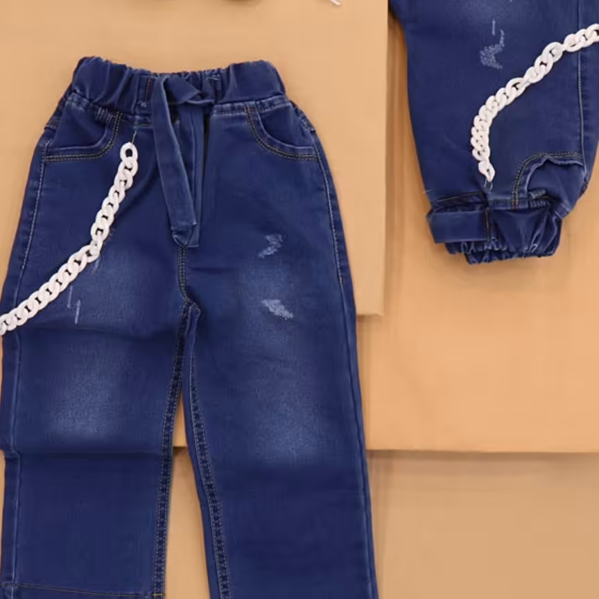 شلوار نیم بگ بچگانه دخترونه زنجیردار