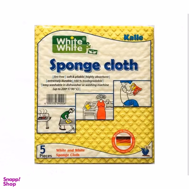 دستمال نظافت 5 برگ مدل فومی وایت سایز متوسط