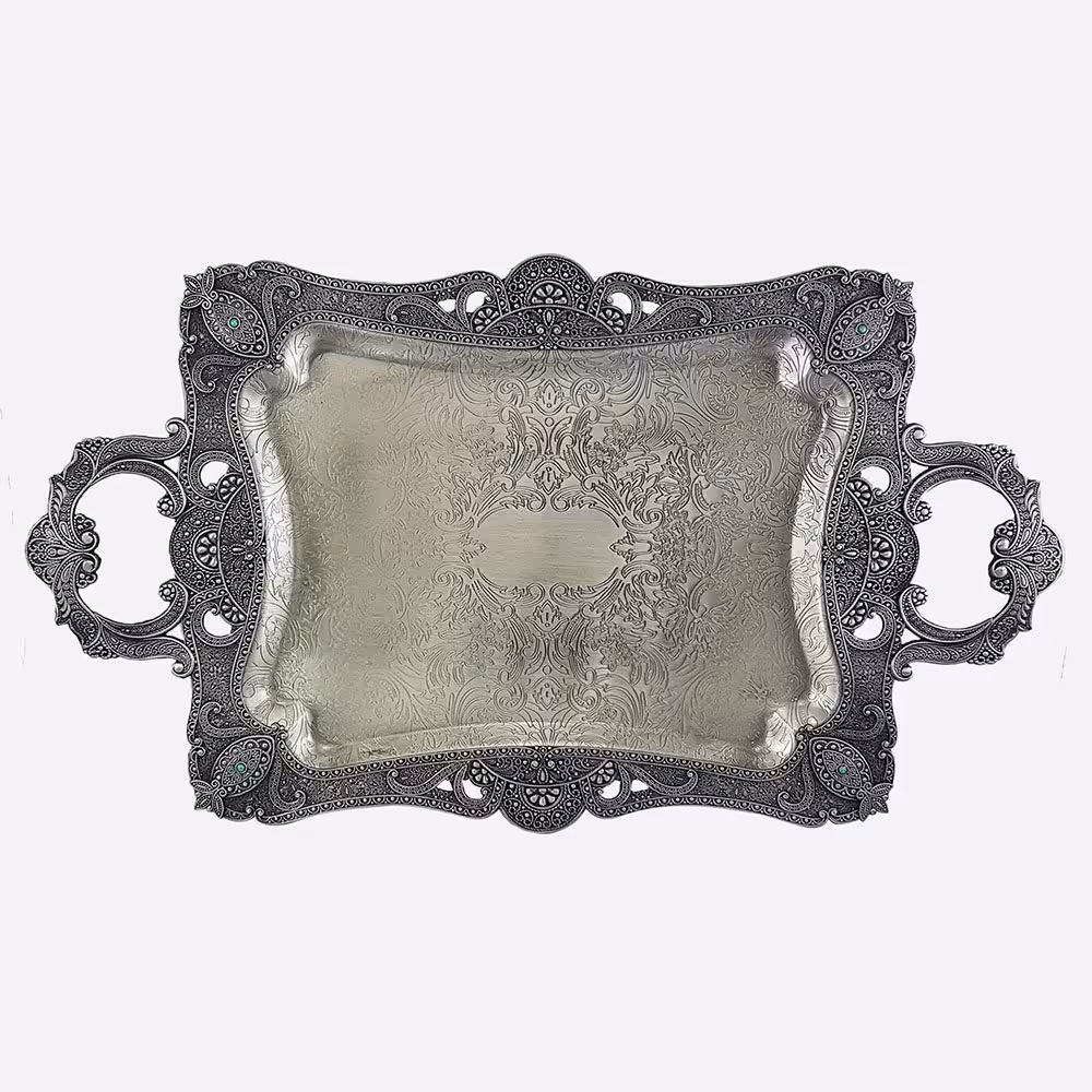 سینی پیوتر بزرگ مینیاتور بوته جغه یونیک کد 1445 (خارجی ضد زنگ)