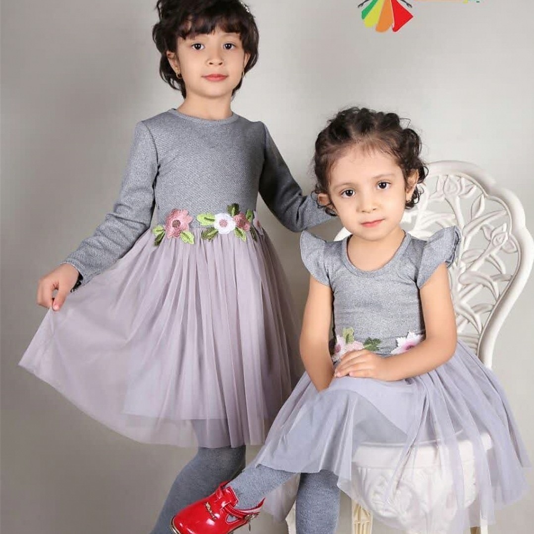 پیراهن دخترانه پنل دوزی 