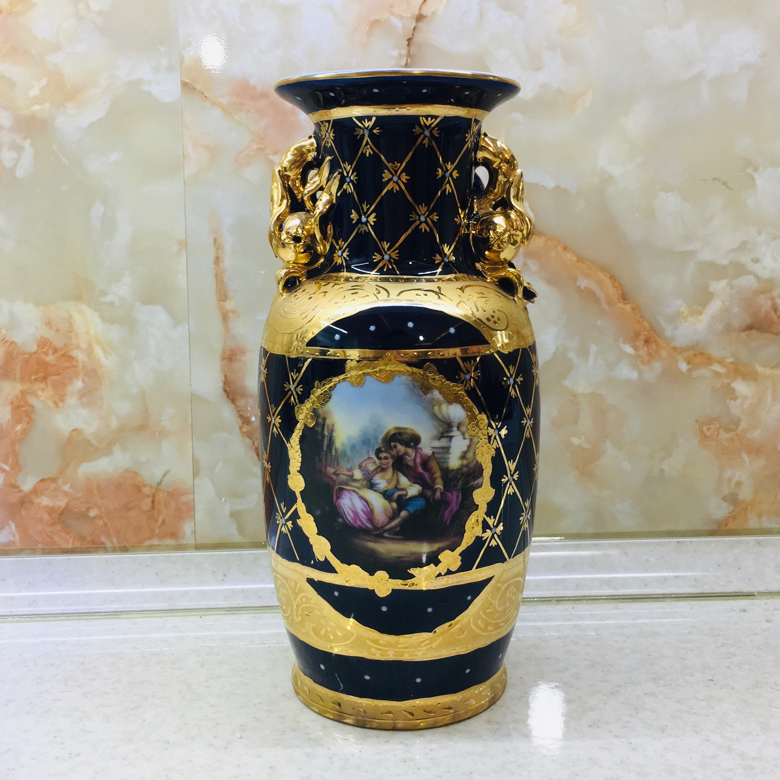 گلدان لیلی مجنون سرمه ای 25سانتی وارداتی (پس کرایه)