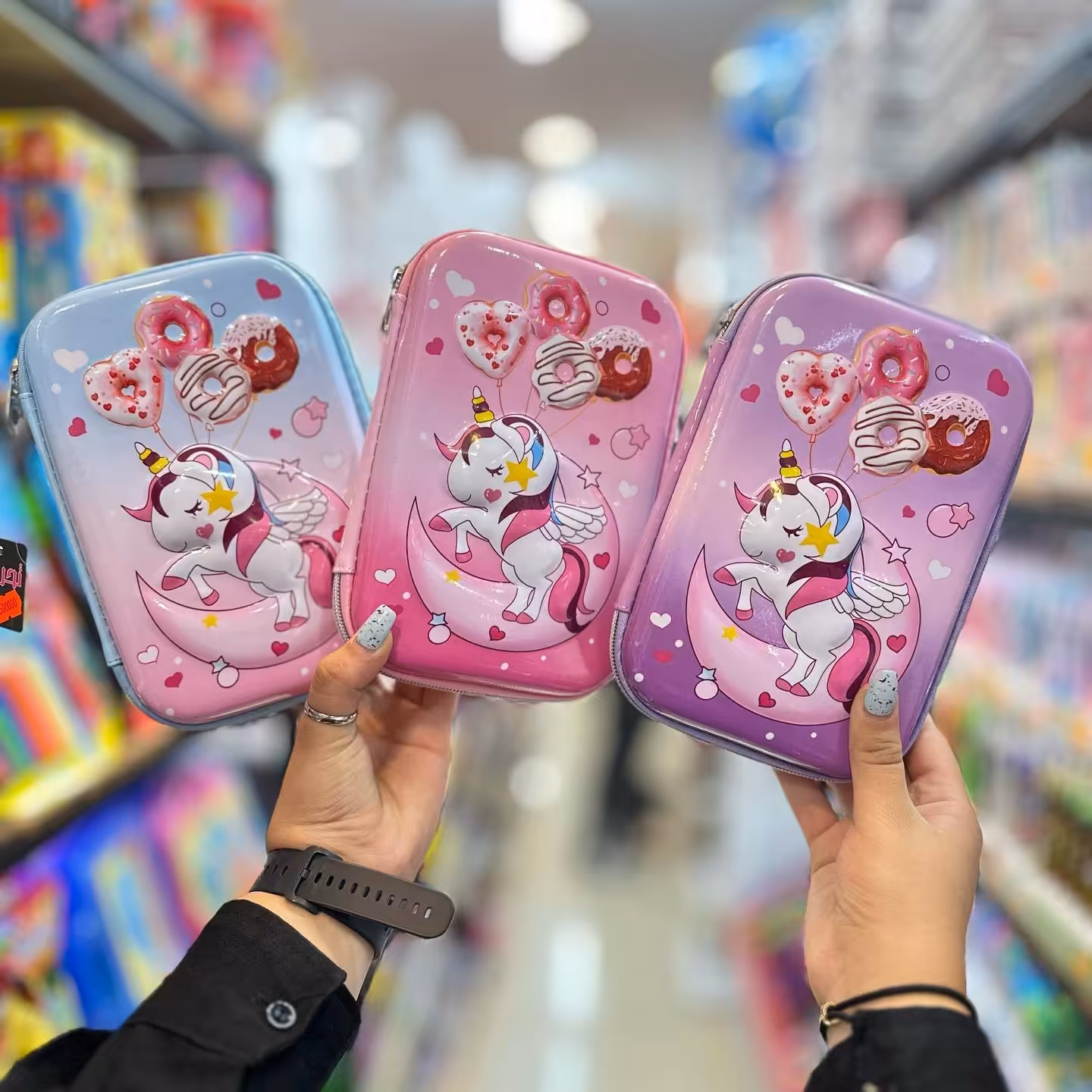 جامدادی تبلتی یونیکورن طرح برجسته وارداتی -پونی - رنگ آبی