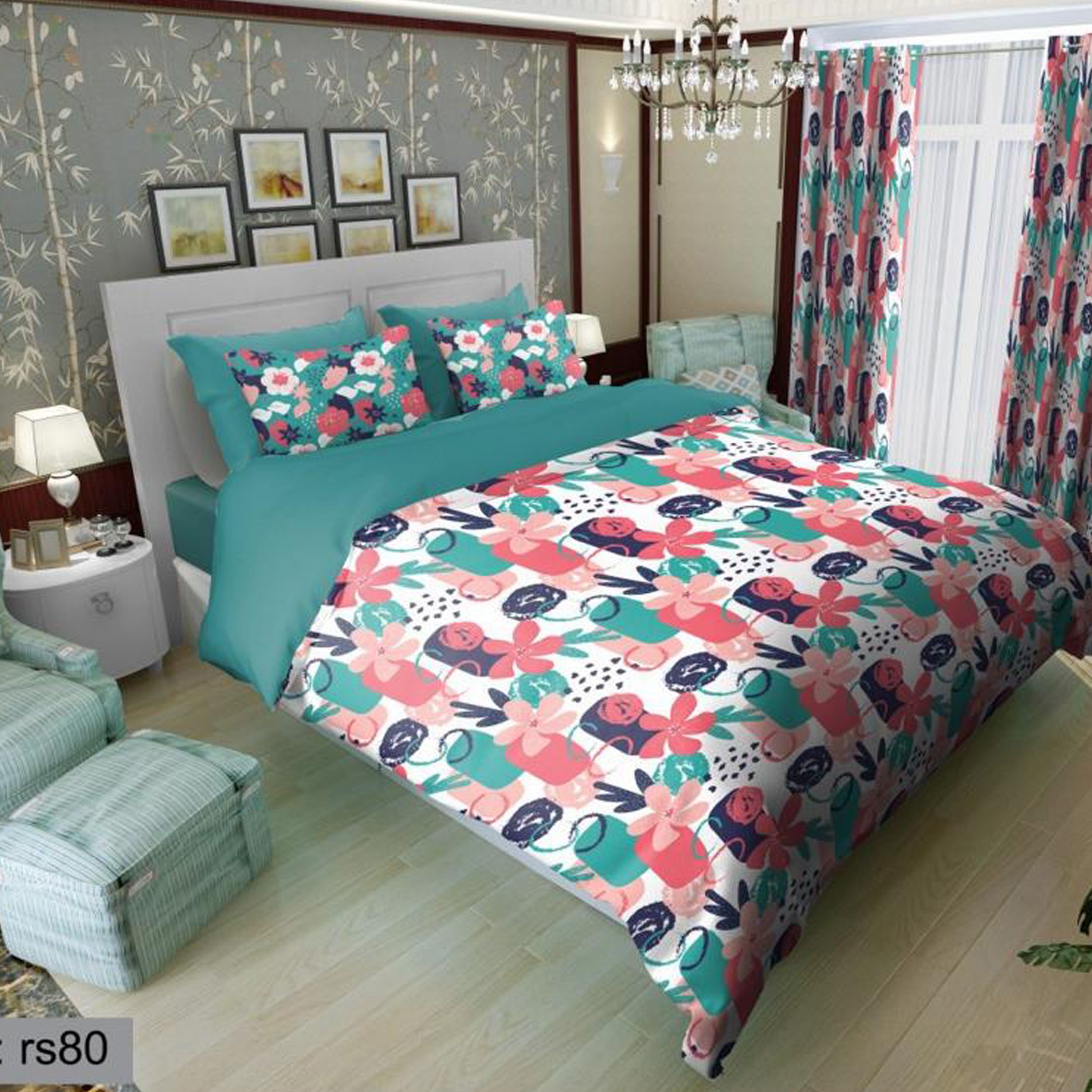 سرویس روتختی 1 نفره تنسل چاپی برندترک لند (Turk Land) کد rs 80