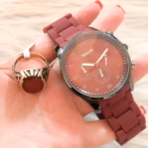 ست ساعت مچی والار مردانه قرمز دورمشکی