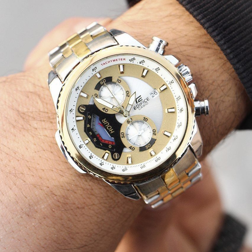 ساعت مچی مردانه کاسیو ادی فایس Casio watch سه موتور فعال کرنوگراف با جعبه و ارسال