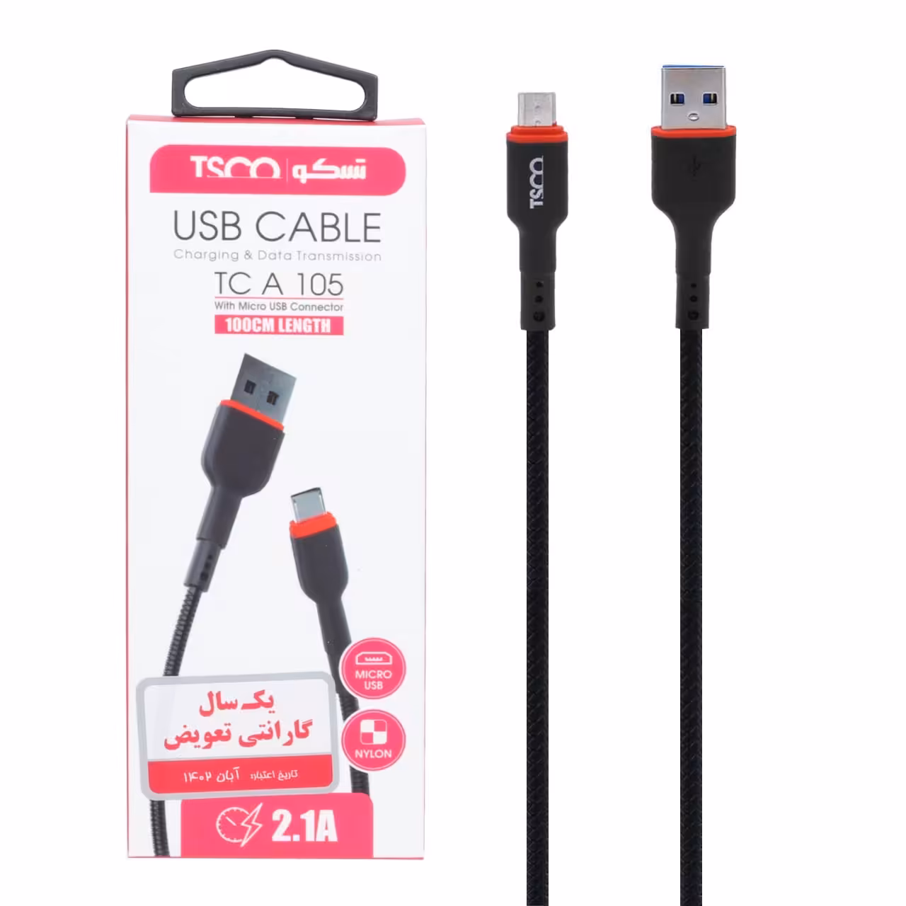 کابل شارژ اندروید تسکو TC-A105 - مشکی