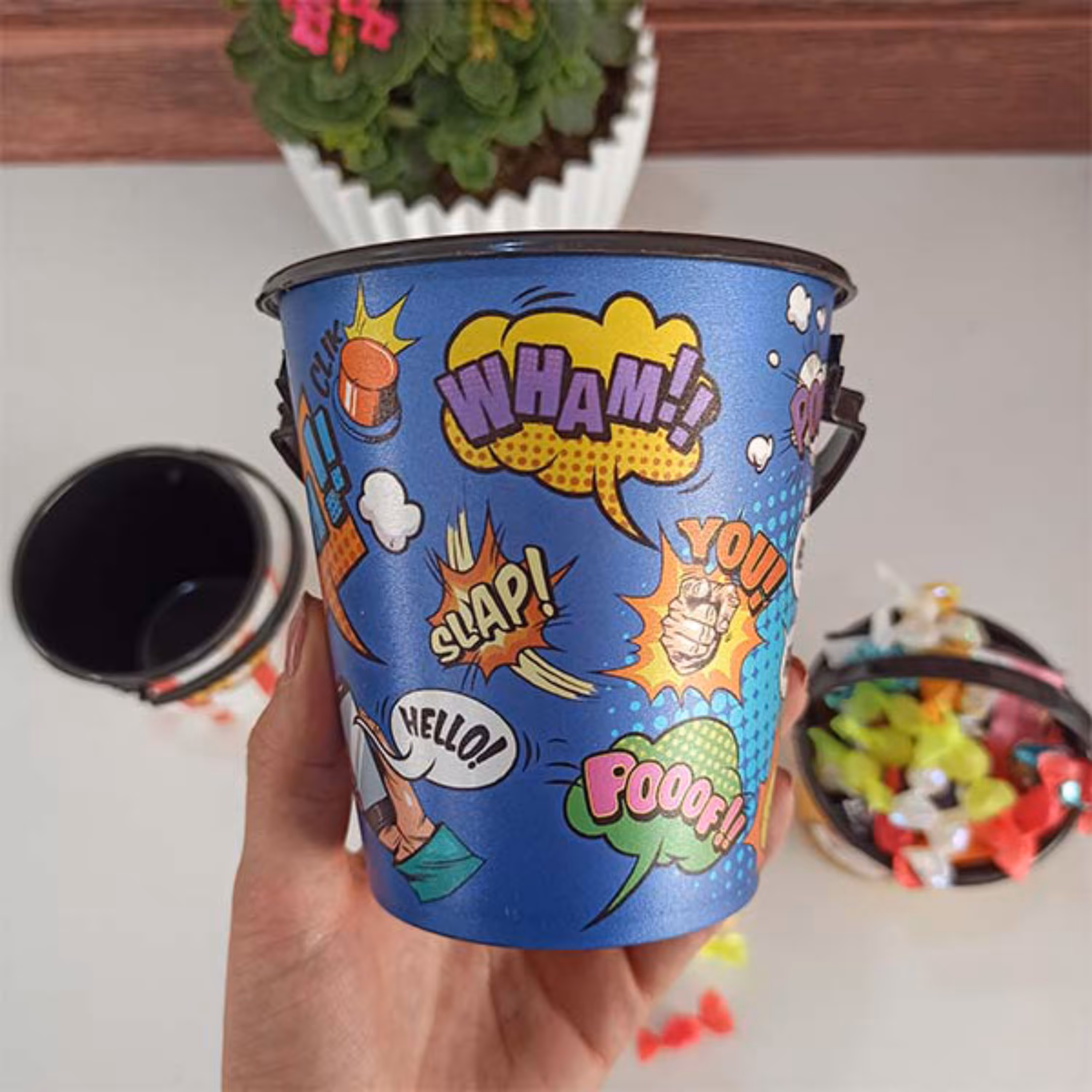 سطل پلاستیکی فانتزی طرح کمیک