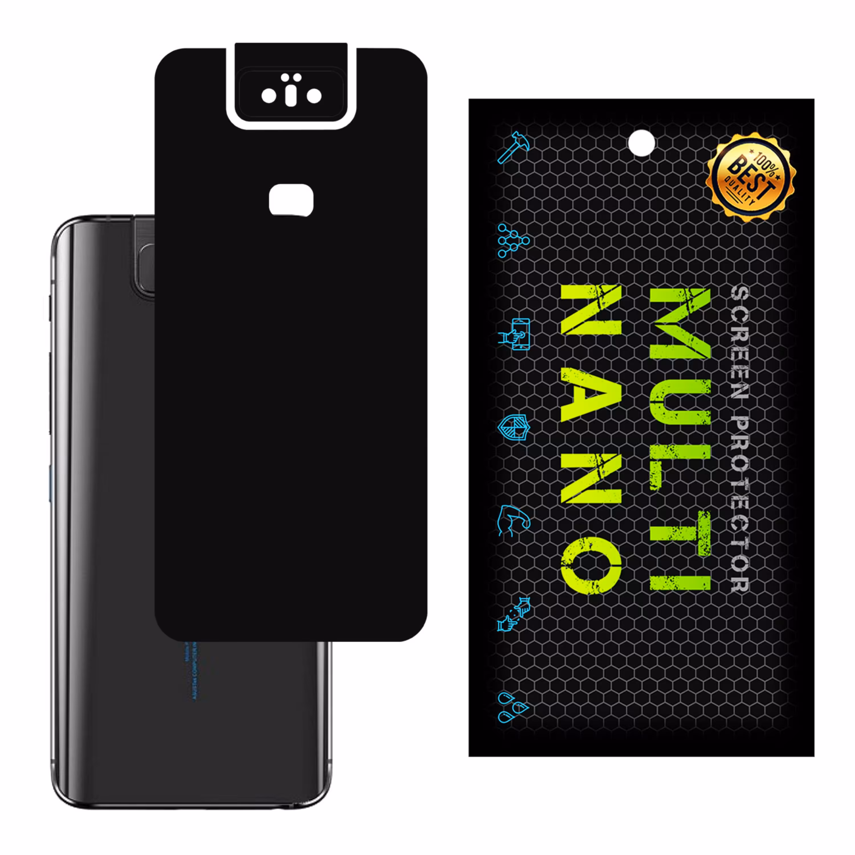 برچسب پوششی MultiNano مدل X-F1M-Black برای پشت موبایل ایسوسZenfone 6 2019 