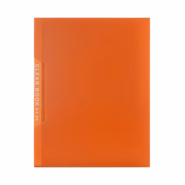 کلیربوک  80 برگ قاب دار شفاف نارنجی پاپکو کد A4-80