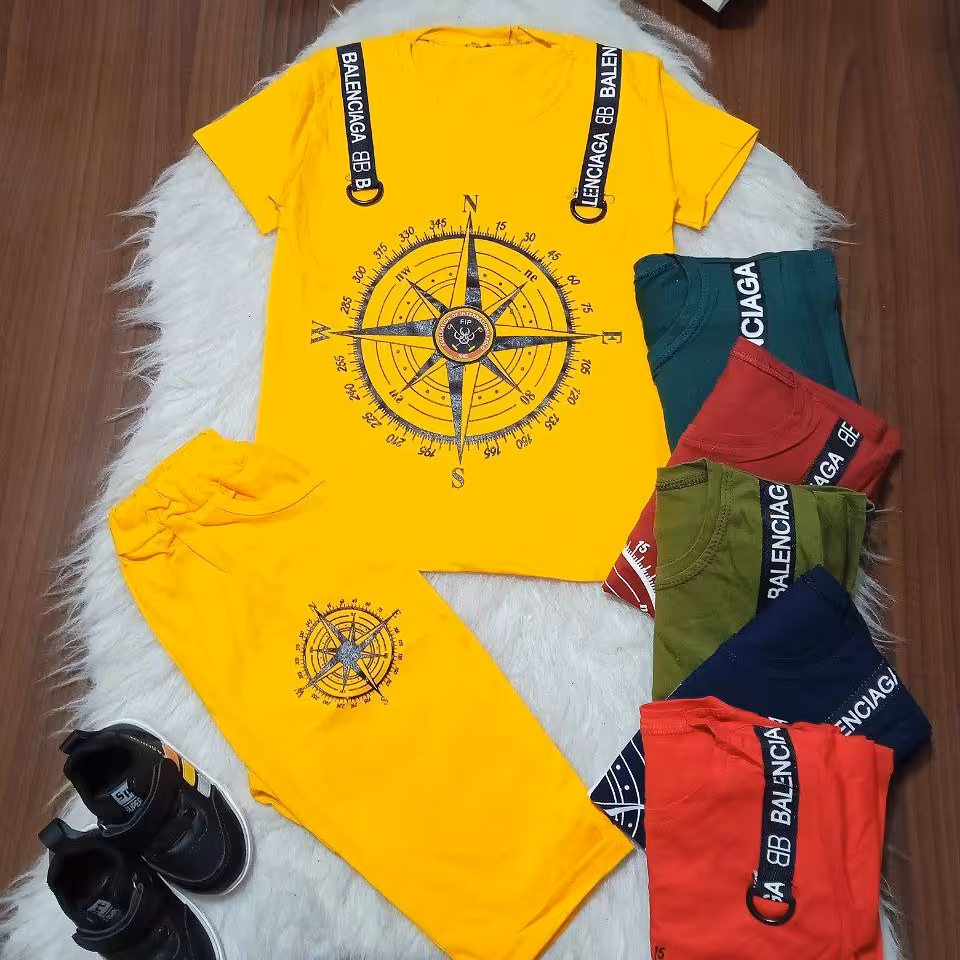 تیشرت و شلوارک پسرانه  قطب نما  نخ پنبه  سایز 45.50.55 