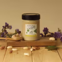 (آراشید)کره بادام زمینی آستانه اشرفیه گلچین 400 گرمی با بافت خامه ای 100درصد مغز