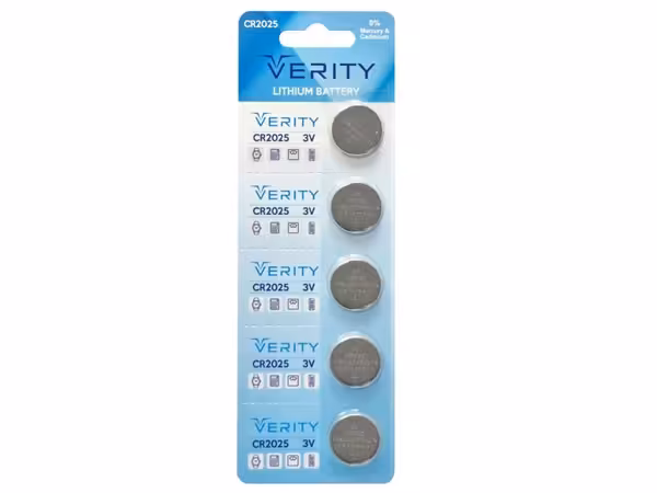 باتری سکه ای VERITY مدل 2025 پک 5 عددی