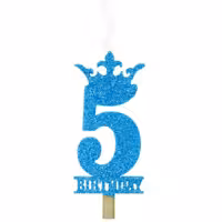 تم تولد شمع عدد  5  اکلیلی با فیتیله پلکسی گلاس هپی نی نی کالا