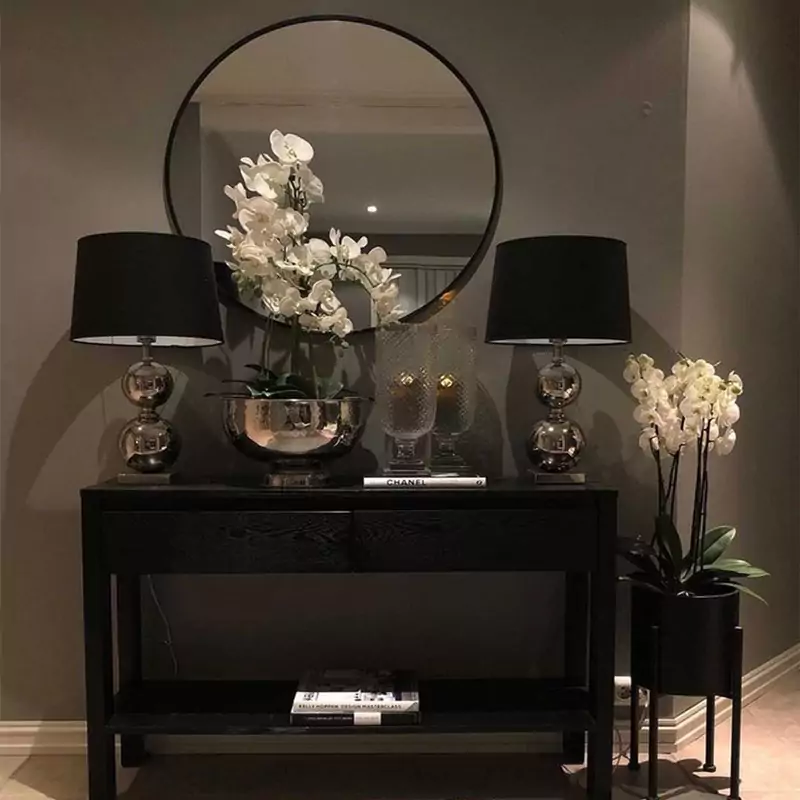 آینه الف مدل گرد طرح ظریف کد F-90