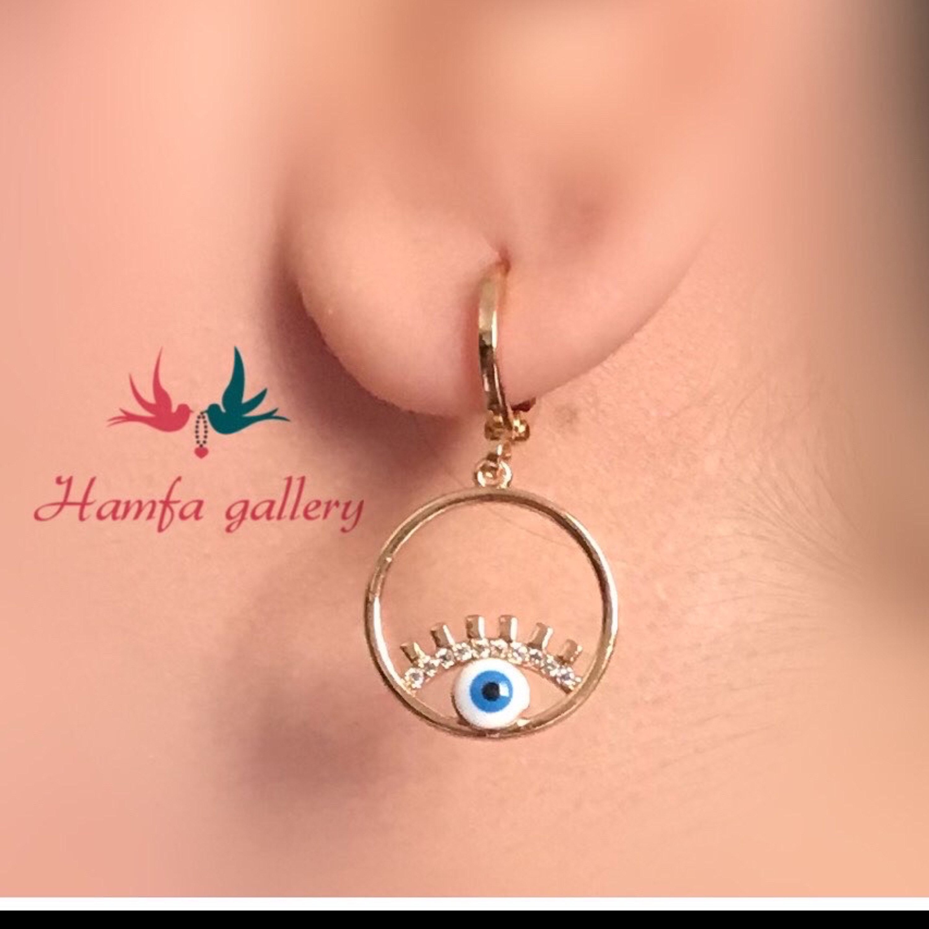 گوشواره چشم و نظر برند ysx رنگ ثابت