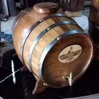 بشکه چوبی 10  لیتری 2جداره مخزن استیل دار ورق یک میل 304     مناسب هر نوع مایع 