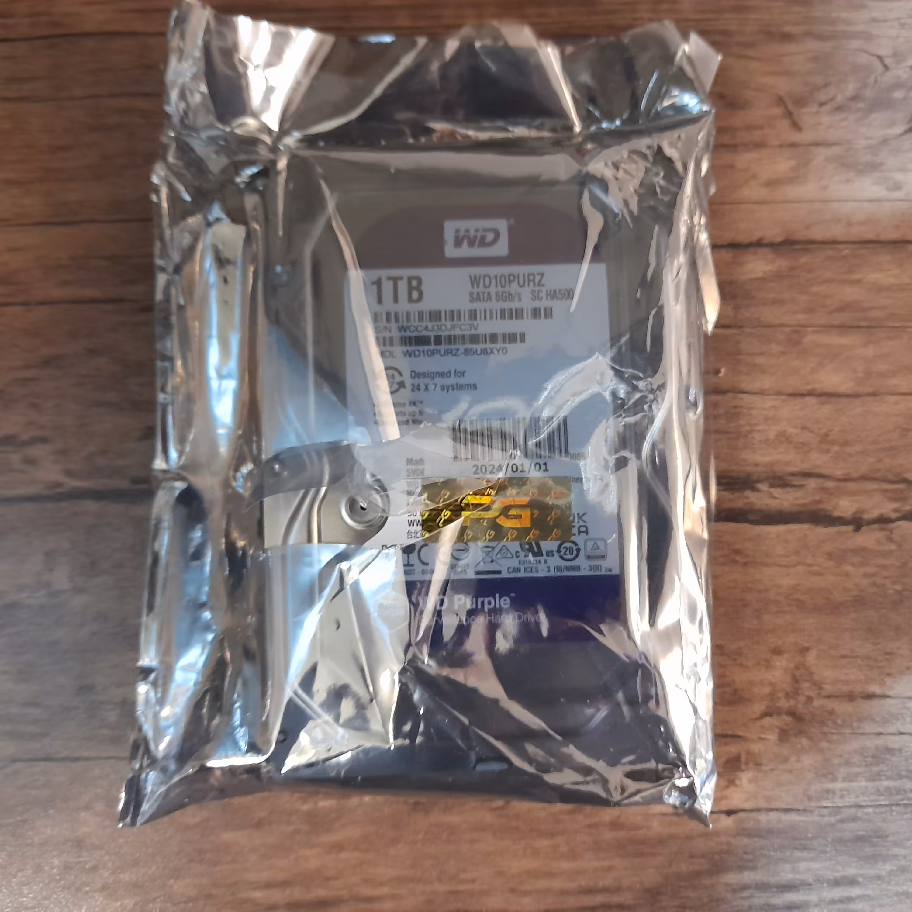 هارد اینترنال وسترن دیجیتال بنفش 1TB مخصوص دوربین مداربسته