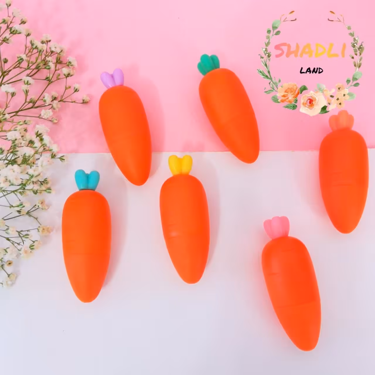 هایلایتر ماژیک فسفری طرح هویج 6 رنگ فسفری زیبا